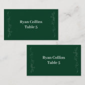 Smaragdgrüne Platzkarten (Vorne/Hinten)