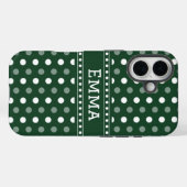 Smaragdgrüne Polka-Punkte Case-Mate iPhone Hülle (Rückseite (Horizontal))