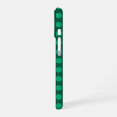 Smaragdgrüne Polka-Punkte iPhone 16 Hülle (Linke Seite)