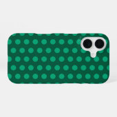 Smaragdgrüne Polka-Punkte iPhone 16 Hülle (Rückseite (Horizontal))