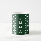 Smaragdgrüne Polka-Punkte Kaffeetasse (Mittel)