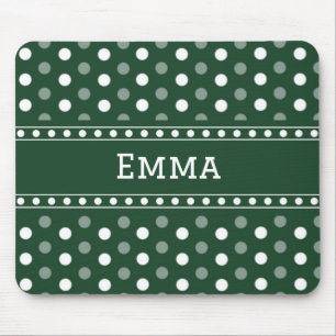 Smaragdgrüne Polka-Punkte Mousepad