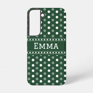 Smaragdgrüne Polka-Punkte Samsung Galaxy Hülle