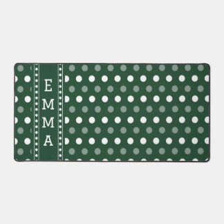 Smaragdgrüne Polka-Punkte Schreibtischunterlage