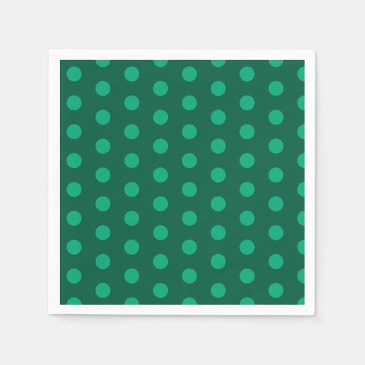 Smaragdgrüne Polka-Punkte Serviette (Vorderseite)