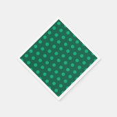 Smaragdgrüne Polka-Punkte Serviette (Ecke)