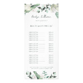 smaragdgrüne Preisliste Werbekarte (Vorne)