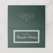 Smaragdgrüne r.s.v.p-Karte Platzkarte (Außenseite Aufgefaltet)