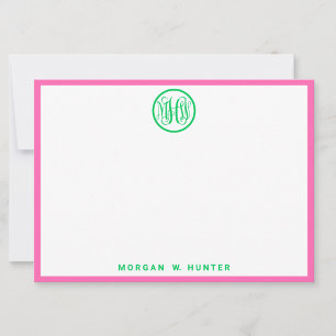 Smaragdgrüne Reben-Schrift-Monogramm-Schriftart DI Dankeskarte