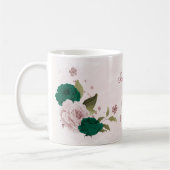 smaragdgrüne rosa Blume Kaffeetasse (Links)