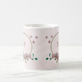 smaragdgrüne rosa Blume Kaffeetasse (Mittel)