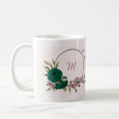smaragdgrüne rosa Blume Kaffeetasse (Links)
