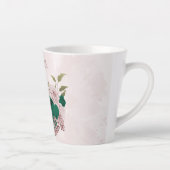 smaragdgrüne rosa Blume Milchtasse (Rechts)