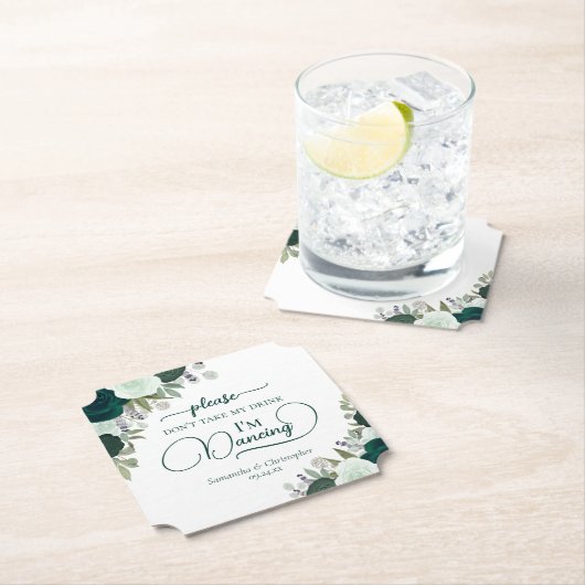 Smaragdgrüne Rose nehmen meine Trinkehe nicht ein. Untersetzer (Vor Ort)