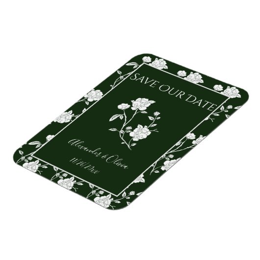 Smaragdgrüne Rose speichern im Datumsfenster Magnet (Linke Seite)