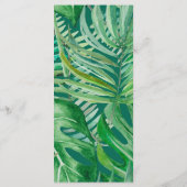 smaragdgrüne schwarze Speisekarte, tropische Karte (Rückseite)