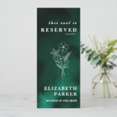 Smaragdgrüne Sitzplatzmarke Einladung (Stehend Vorderseite)