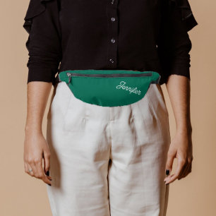 Smaragdgrüne stilisierte Brautjungfer-Name Bauchtasche