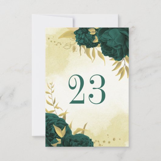 Smaragdgrüne Tischnummer (Vorderseite)