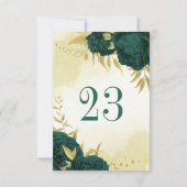 Smaragdgrüne Tischnummer (Rückseite)