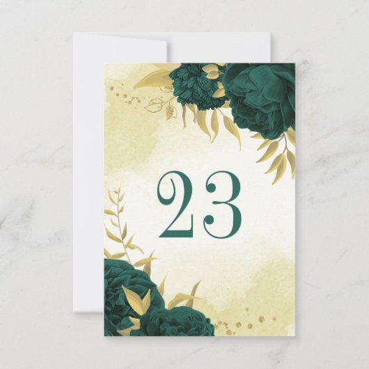 Smaragdgrüne Tischnummer (Rückseite)