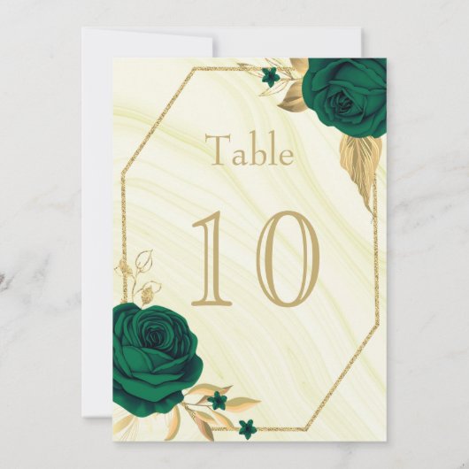 smaragdgrüne Tischnummer (Rückseite)