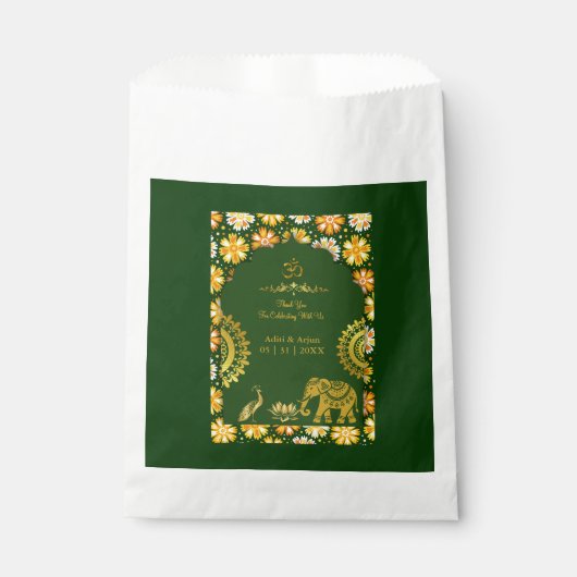 smaragdgrüne, traditionelle nachfolgende Motive Geschenktütchen (Vorderseite)