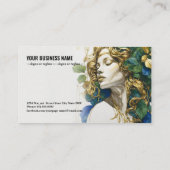 Smaragdgrüne Träume in Blau und Gold: Silhouette F Visitenkarte (Rückseite)