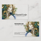 Smaragdgrüne Träume in Blau und Gold: Silhouette F Visitenkarte (Vorne/Hinten)