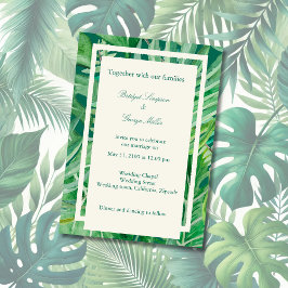 Smaragdgrüne tropische Hochzeit Einladung