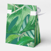 Smaragdgrüne tropische Hochzeit Geschenkschachtel (Rückseite)