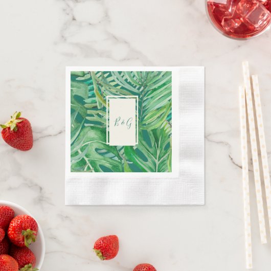 Smaragdgrüne tropische Hochzeit Serviette (Beispiel)