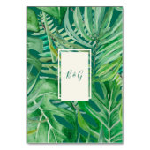 Smaragdgrüne tropische Hochzeit Tischnummer (Rückseite)