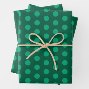 Smaragdgrüne Tupfen Geschenkpapier Set