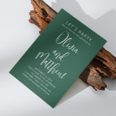 Smaragdgrüne Typografie Skript Hochzeit + QR Einladung