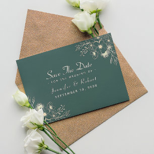 Smaragdgrüne und goldene Hochzeit - "Save The Date Save The Date