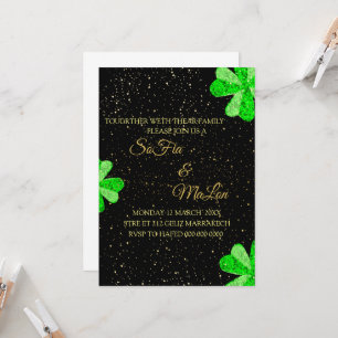Smaragdgrüne und goldene Hochzeitseinladung, Goldf Einladung