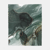 Smaragdgrüne und goldene Marmorplatte, Marmorhinte Fleecedecke (Vorderseite)