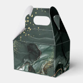 Smaragdgrüne und goldene Marmorplatte, Marmorhinte Geschenkschachtel (Rückseite)