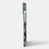 Smaragdgrüne und goldene Marmorplatte, Marmorhinte iPhone Hülle (Linke Seite)