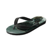 Smaragdgrüne und goldene Marmorplatte, Marmorhinte Kinderbadesandalen (Schrägansicht)