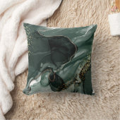 Smaragdgrüne und goldene Marmorplatte, Marmorhinte Kissen (Decke)