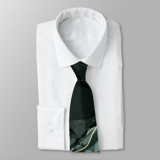 Smaragdgrüne und goldene Marmorplatte, Marmorhinte Krawatte (Gebunden)