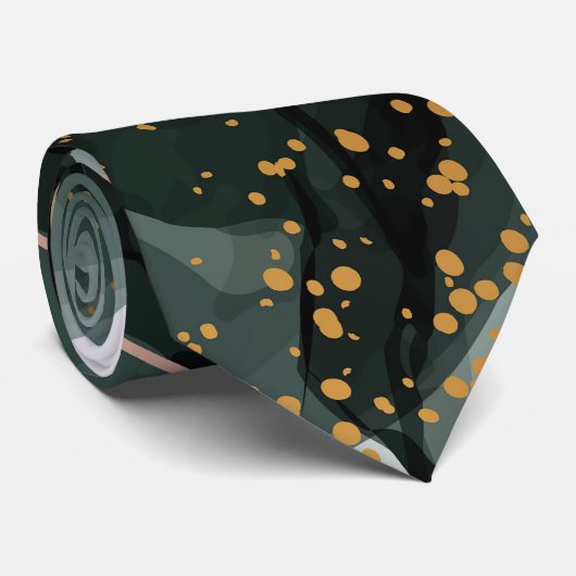 Smaragdgrüne und goldene Marmorplatte, Marmorhinte Krawatte (Gerollt)