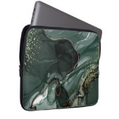 Smaragdgrüne und goldene Marmorplatte, Marmorhinte Laptopschutzhülle (Vorne Rechts)
