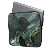 Smaragdgrüne und goldene Marmorplatte, Marmorhinte Laptopschutzhülle (Vorderseite Links)