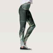 Smaragdgrüne und goldene Marmorplatte, Marmorhinte Leggings (Rechts)