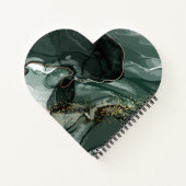 Smaragdgrüne und goldene Marmorplatte, Marmorhinte Notizblock (Rückseite)