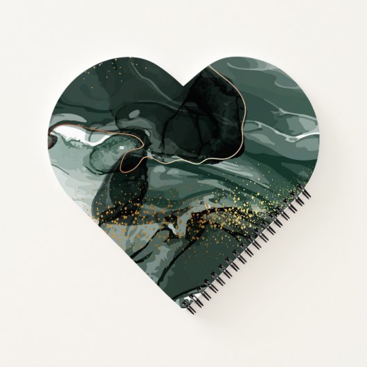 Smaragdgrüne und goldene Marmorplatte, Marmorhinte Notizblock (Rückseite)