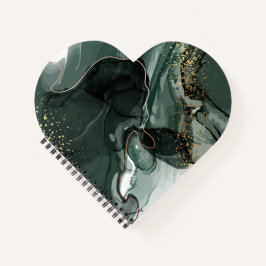 Smaragdgrüne und goldene Marmorplatte, Marmorhinte Notizblock